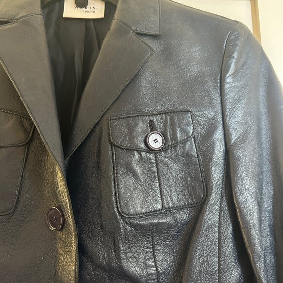 *NEW* Akris Punto Navy Leather Bomber Jacket US 4 - Picture 9 of 14